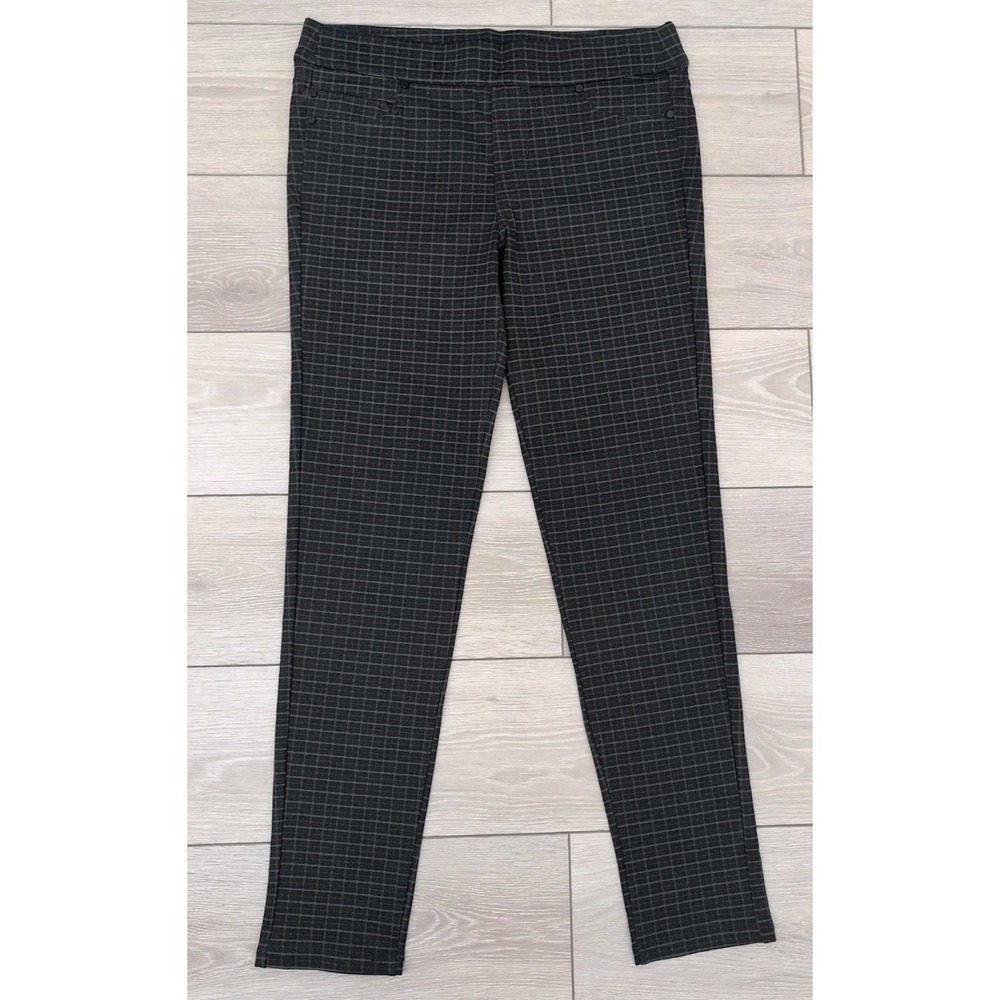 LIVERPOOL Sienna Pull-On Leggings Stretch‎ Black Plaid Women's Size 12 NWT